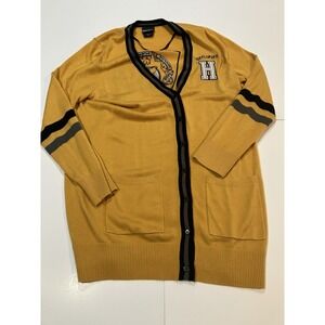 Harry Potter Hufflepuff Longline Cardigan Women Size 0 Yellow Knit Sweater